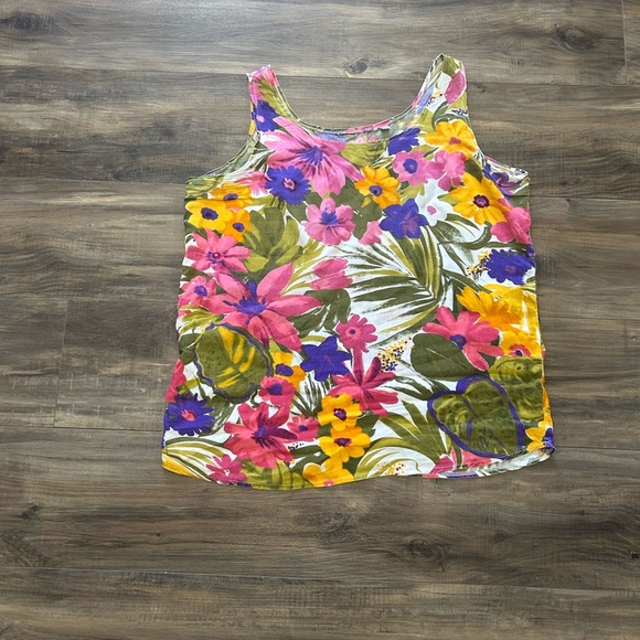 Tropical Floral Camisole - Pink, Yellow, Green - Picture 2 of 6